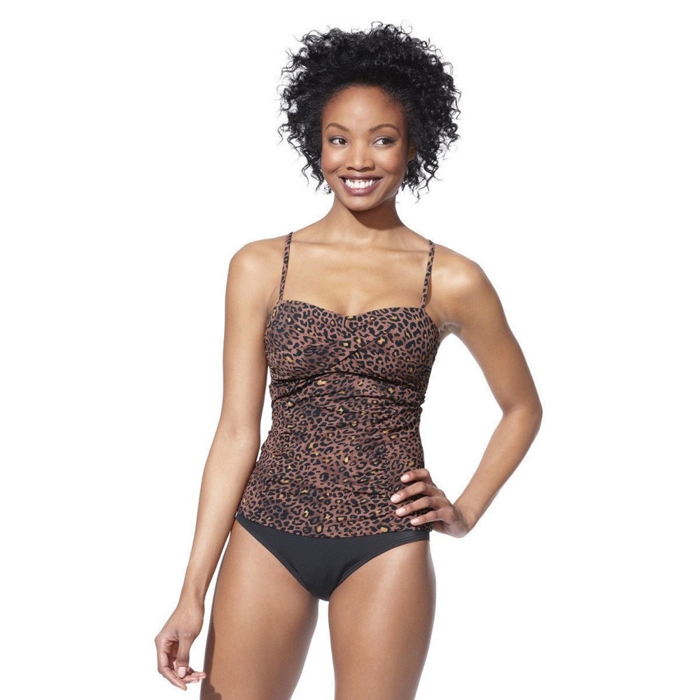 🎆Spanx Love Your Assets By Sara Blakely Animal Cheetah Print Swim Top Women’s XL